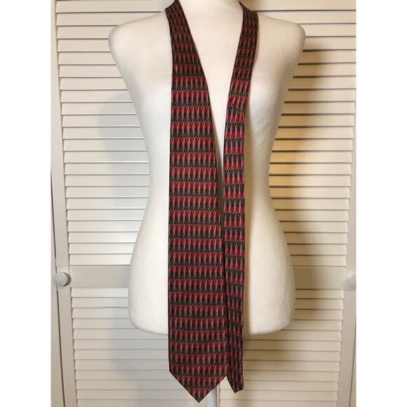 Zionetti Italian Silk Geometric Long Wide Men Necktie - Picture 3 of 5